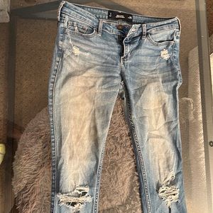 Light blue hollister jeans. Ripped knees